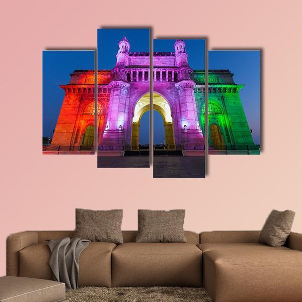 Gateway Of India Canvas Wall Art-4 Pop-Gallery Wrap-50" x 32"-Tiaracle