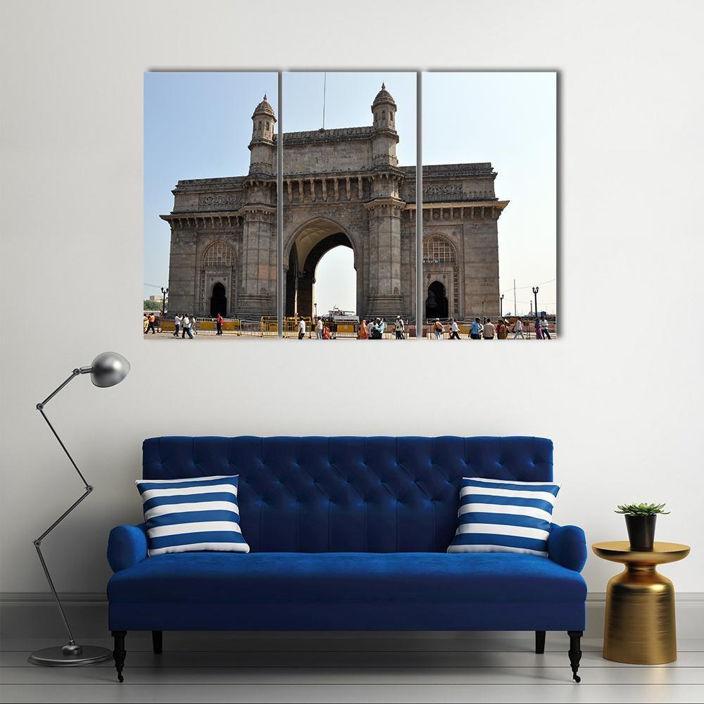 Gateway Of India In Mumbai Canvas Wall Art-3 Horizontal-Gallery Wrap-37" x 24"-Tiaracle
