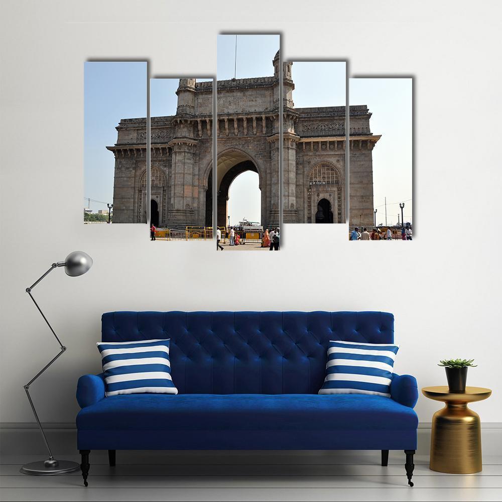 Gateway Of India In Mumbai Canvas Wall Art-5 Pop-Gallery Wrap-47" x 32"-Tiaracle