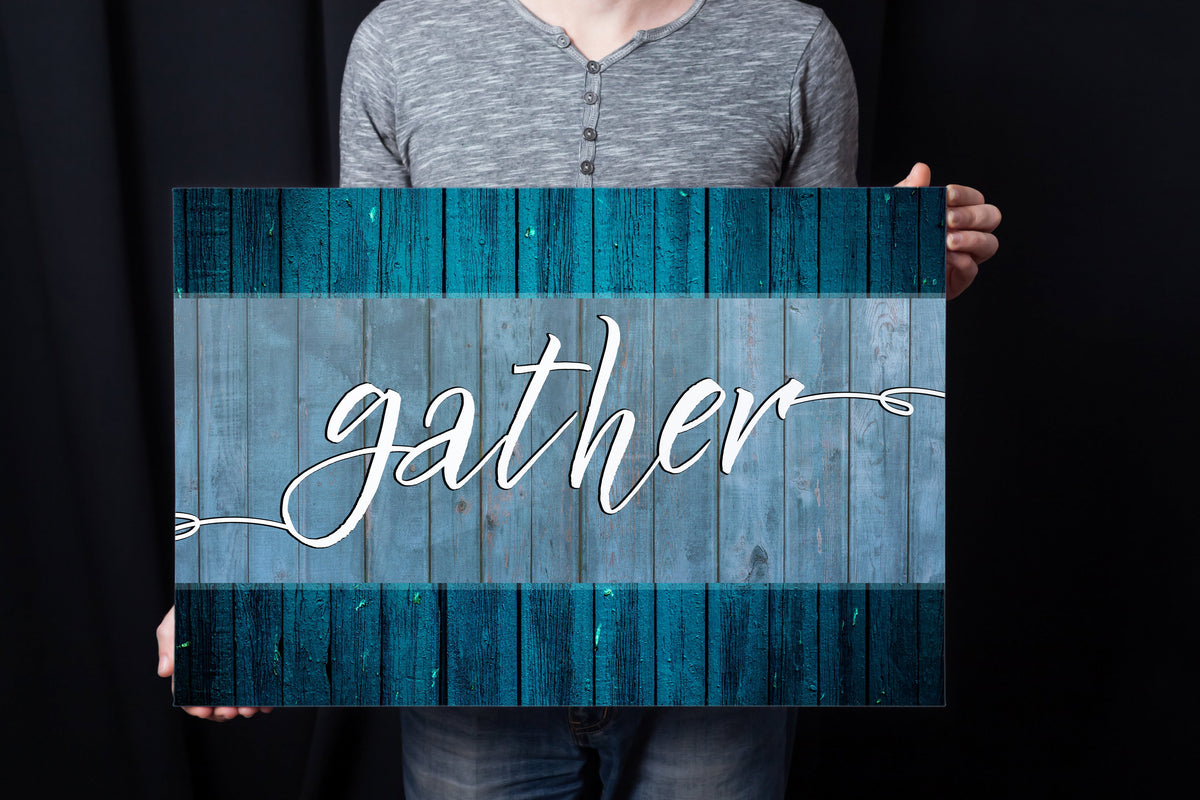 Gather - Kitchen Premium Canvas Wall Art-Gallery Wrap-12x8-Tiaracle