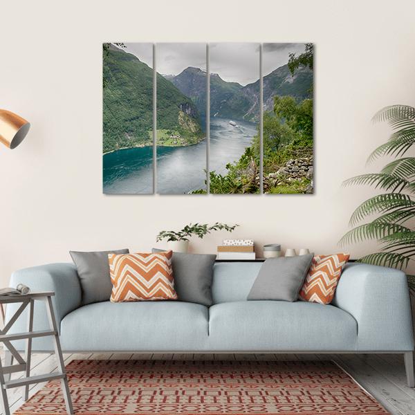 Geirangerfjord Norway Canvas Wall Art-4 Horizontal-Gallery Wrap-34" x 24"-Tiaracle