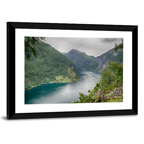 Geirangerfjord Norway Canvas Wall Art-5 Horizontal-Gallery Wrap-22" x 12"-Tiaracle
