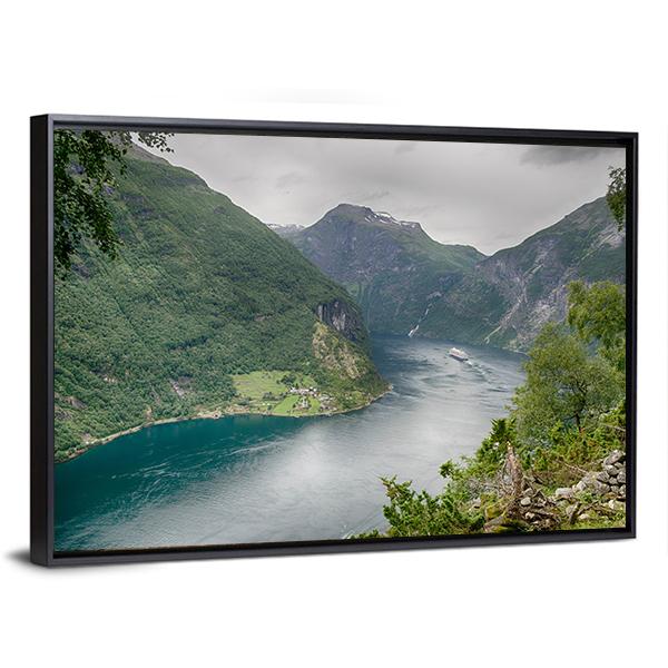 Geirangerfjord Norway Canvas Wall Art-5 Horizontal-Gallery Wrap-22" x 12"-Tiaracle
