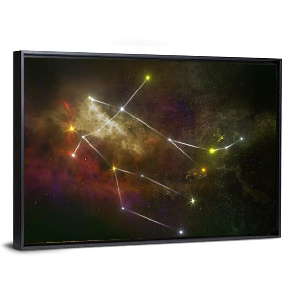 Gemini Constellation Canvas Wall Art-3 Horizontal-Gallery Wrap-25" x 16"-Tiaracle