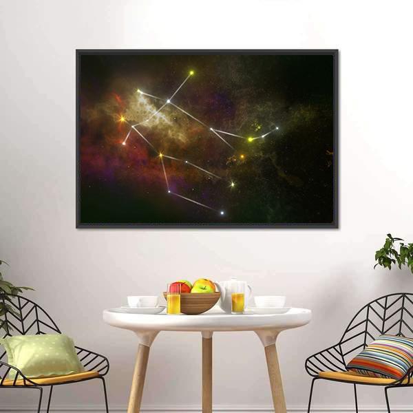 Gemini Constellation Canvas Wall Art-3 Horizontal-Gallery Wrap-25" x 16"-Tiaracle