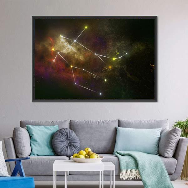 Gemini Constellation Canvas Wall Art-3 Horizontal-Gallery Wrap-25" x 16"-Tiaracle