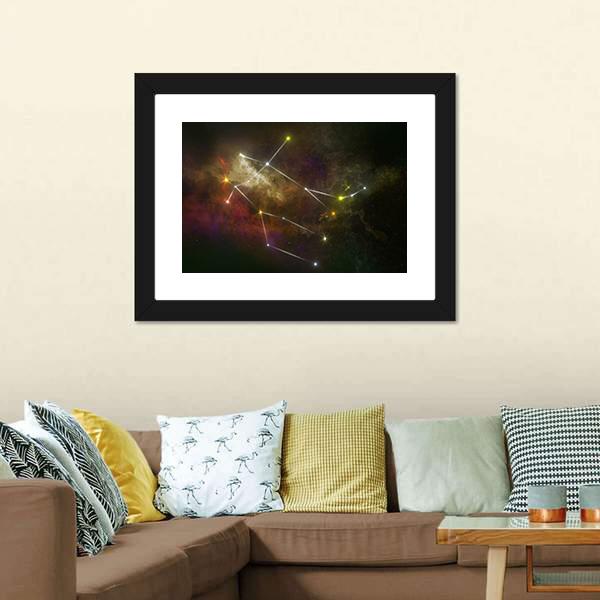 Gemini Constellation Canvas Wall Art-3 Horizontal-Gallery Wrap-25" x 16"-Tiaracle
