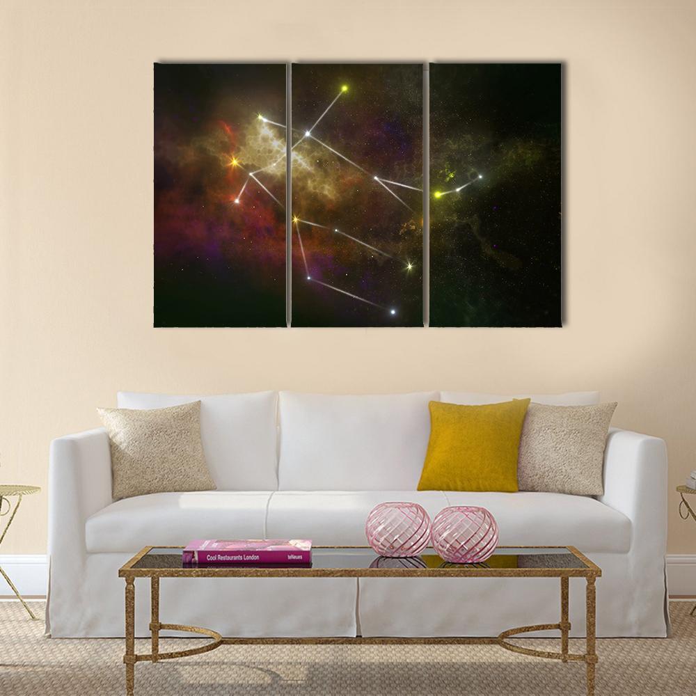 Gemini Constellation Canvas Wall Art-3 Horizontal-Gallery Wrap-25" x 16"-Tiaracle
