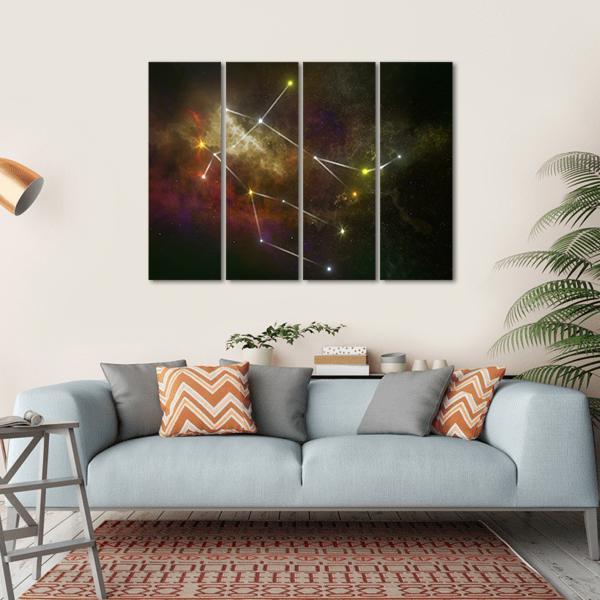 Gemini Constellation Canvas Wall Art-4 Horizontal-Gallery Wrap-34" x 24"-Tiaracle