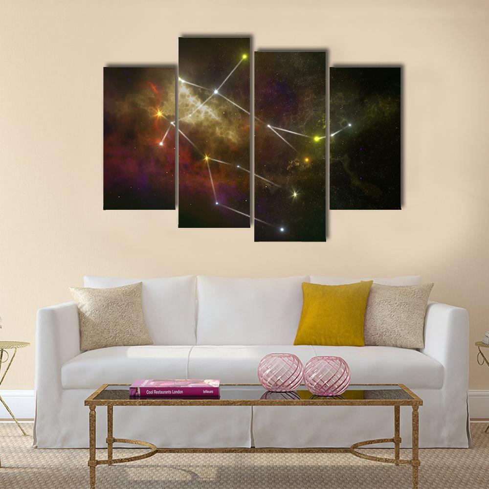 Gemini Constellation Canvas Wall Art-4 Pop-Gallery Wrap-34" x 20"-Tiaracle