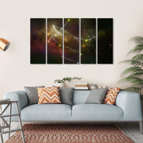Gemini Constellation Canvas Wall Art-5 Horizontal-Gallery Wrap-22" x 12"-Tiaracle