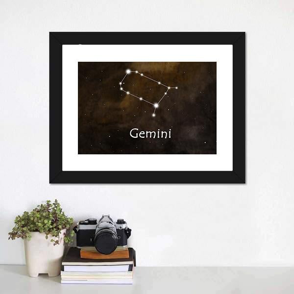 Gemini Horoscope Constellation Canvas Wall Art-1 Piece-Framed Print-20" x 16"-Tiaracle
