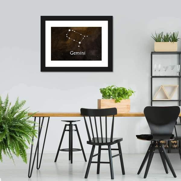 Gemini Horoscope Constellation Canvas Wall Art-5 Horizontal-Gallery Wrap-22" x 12"-Tiaracle