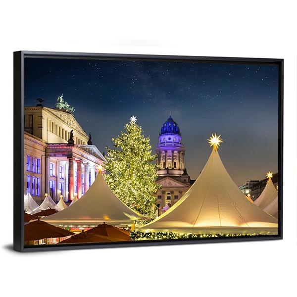 Gendar Men Market In Berlin Canvas Wall Art-3 Horizontal-Gallery Wrap-25&quot; x 16&quot;-Tiaracle
