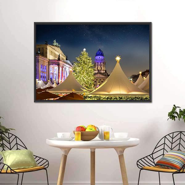 Gendar Men Market In Berlin Canvas Wall Art-3 Horizontal-Gallery Wrap-25&quot; x 16&quot;-Tiaracle