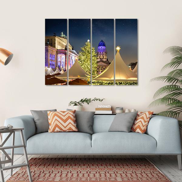 Gendar Men Market In Berlin Canvas Wall Art-4 Horizontal-Gallery Wrap-34&quot; x 24&quot;-Tiaracle
