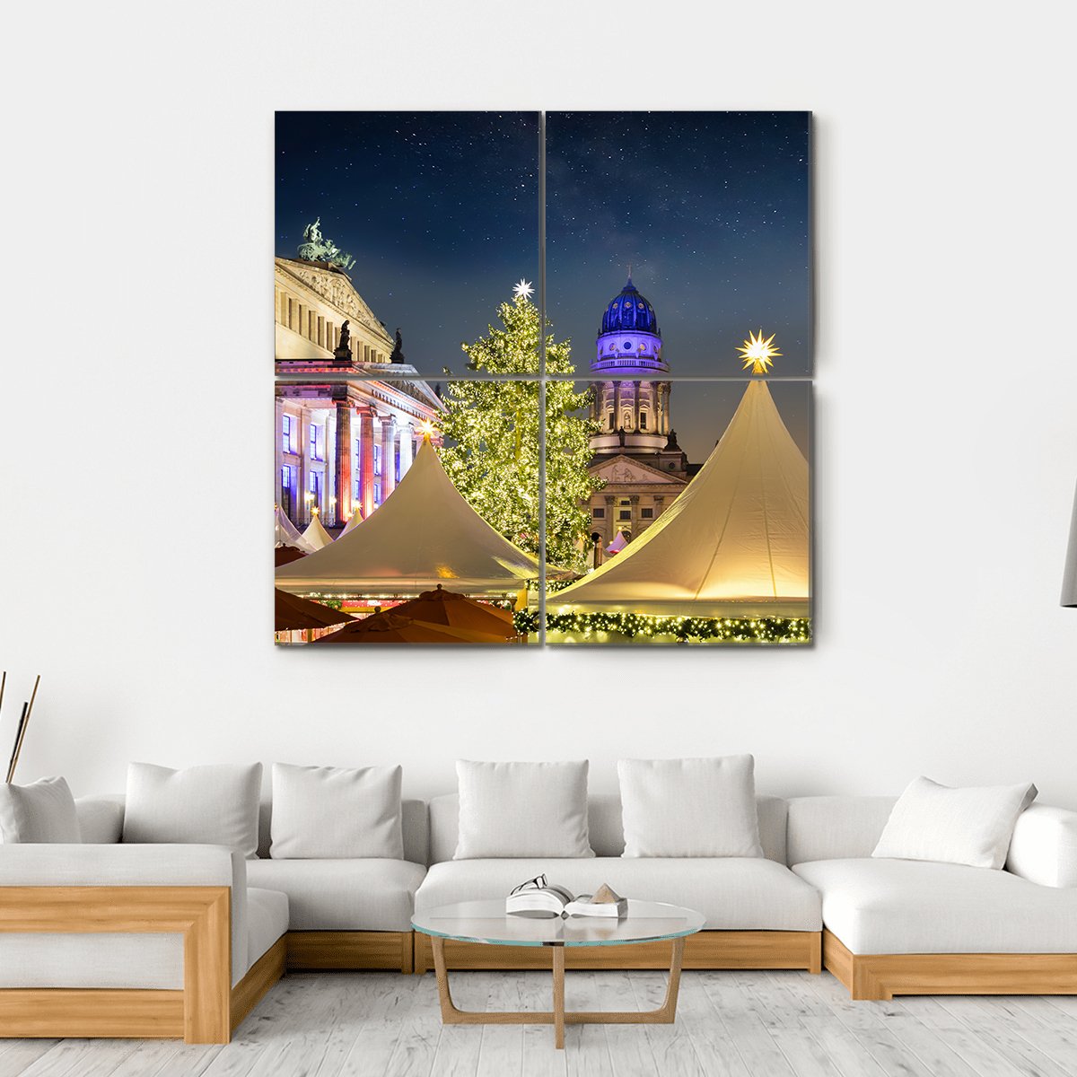 Gendar Men Market In Berlin Canvas Wall Art-4 Square-Gallery Wrap-17" x 17"-Tiaracle