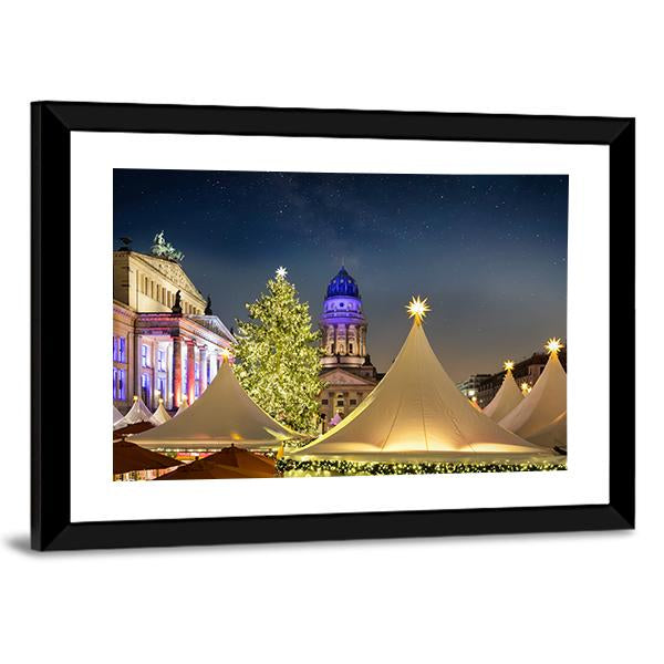 Gendar Men Market In Berlin Canvas Wall Art-3 Horizontal-Gallery Wrap-25&quot; x 16&quot;-Tiaracle