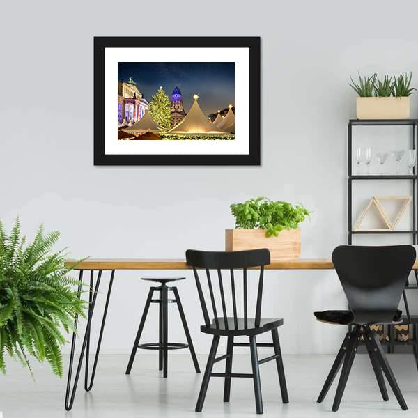 Gendar Men Market In Berlin Canvas Wall Art-3 Horizontal-Gallery Wrap-25&quot; x 16&quot;-Tiaracle