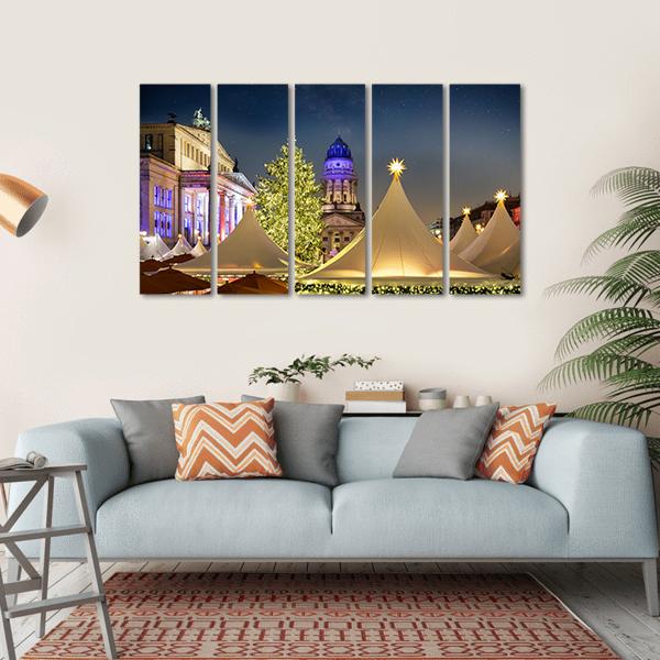 Gendar Men Market In Berlin Canvas Wall Art-5 Horizontal-Gallery Wrap-22&quot; x 12&quot;-Tiaracle
