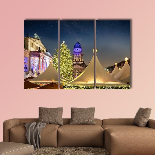 Gendar Men Market In Berlin Canvas Wall Art-3 Horizontal-Gallery Wrap-25&quot; x 16&quot;-Tiaracle