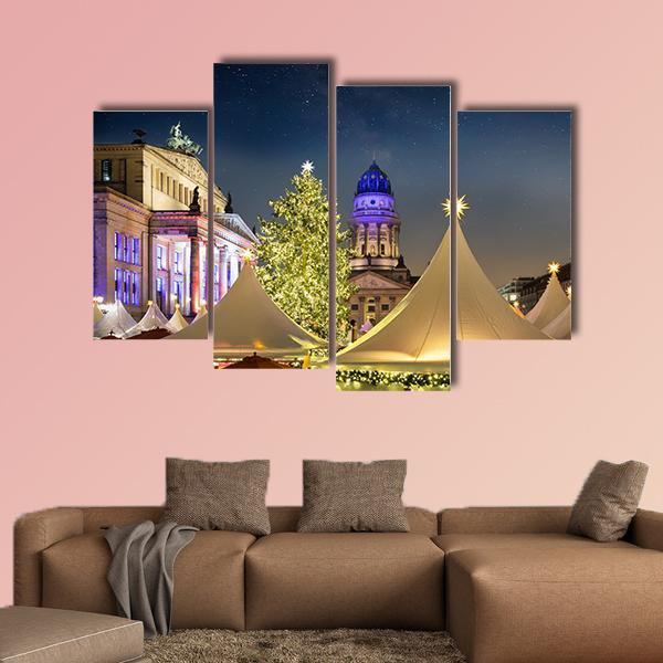 Gendar Men Market In Berlin Canvas Wall Art-4 Pop-Gallery Wrap-50" x 32"-Tiaracle
