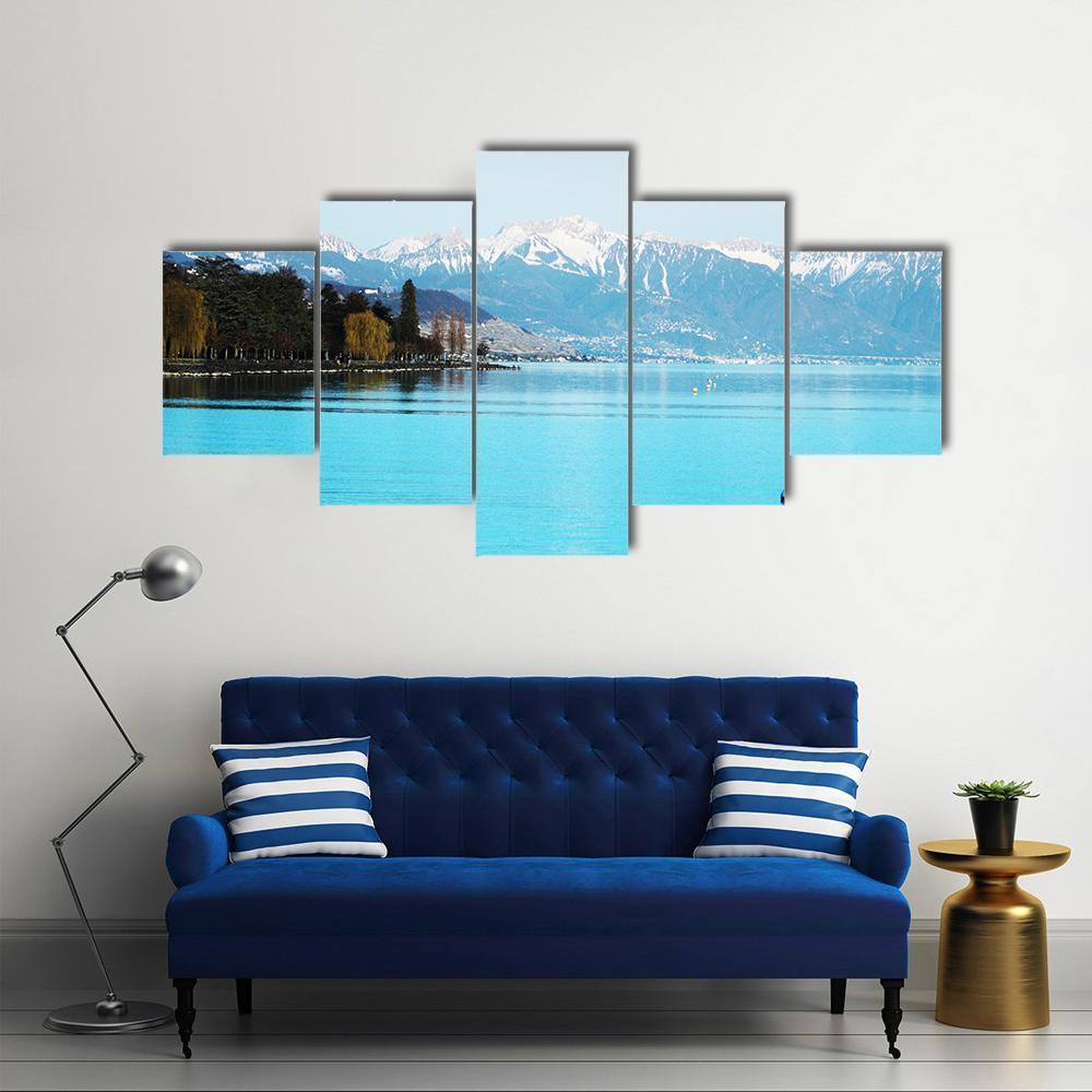 Geneva Lake Canvas Wall Art-5 Star-Gallery Wrap-62" x 32"-Tiaracle