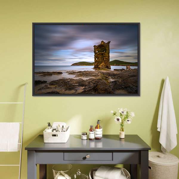 Genovese Tower France Canvas Wall Art-1 Piece-Floating Frame-24" x 16"-Tiaracle