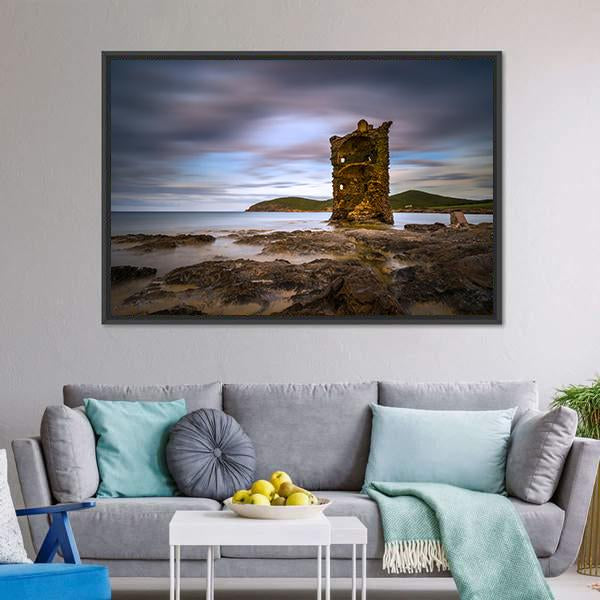 Genovese Tower France Canvas Wall Art-3 Horizontal-Gallery Wrap-25" x 16"-Tiaracle