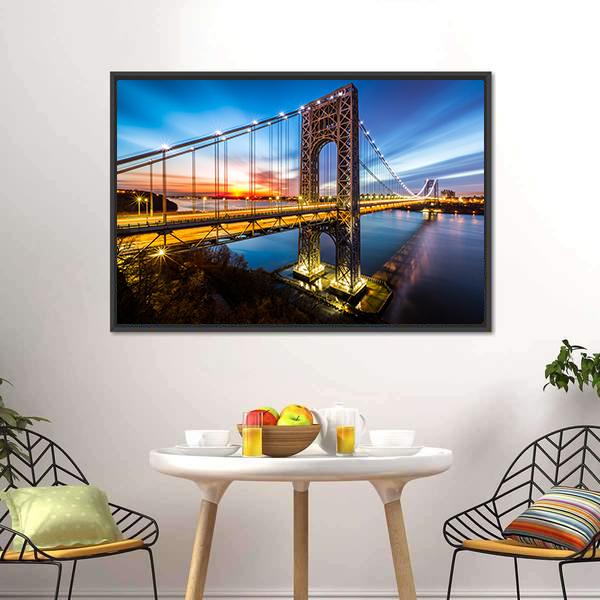 George Washington Bridge Canvas Wall Art-3 Horizontal-Gallery Wrap-25" x 16"-Tiaracle