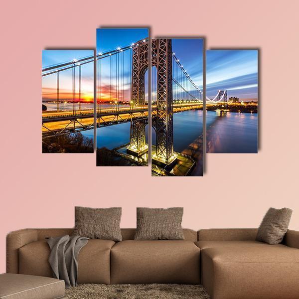 George Washington Bridge Canvas Wall Art-4 Pop-Gallery Wrap-50" x 32"-Tiaracle