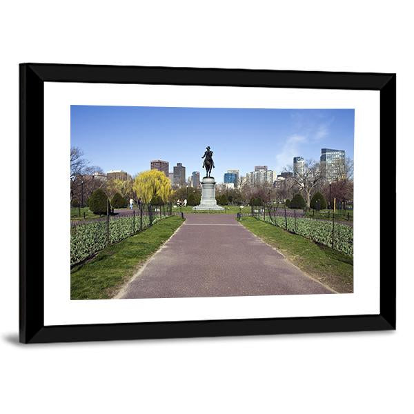 George Washington Statue Canvas Wall Art-3 Horizontal-Gallery Wrap-25" x 16"-Tiaracle