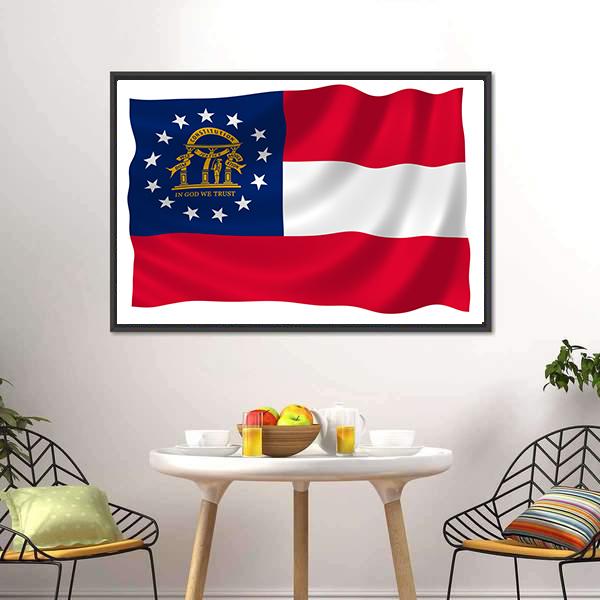 Georgia State Flag Canvas Wall Art-5 Horizontal-Gallery Wrap-22" x 12"-Tiaracle
