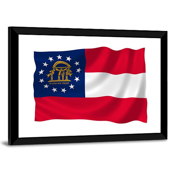 Georgia State Flag Canvas Wall Art-5 Horizontal-Gallery Wrap-22" x 12"-Tiaracle
