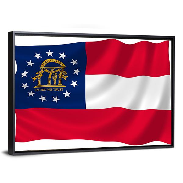 Georgia State Flag Canvas Wall Art-5 Horizontal-Gallery Wrap-22" x 12"-Tiaracle