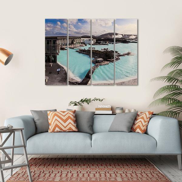 Geothermal Pool In Iceland Canvas Wall Art-4 Horizontal-Gallery Wrap-34" x 24"-Tiaracle