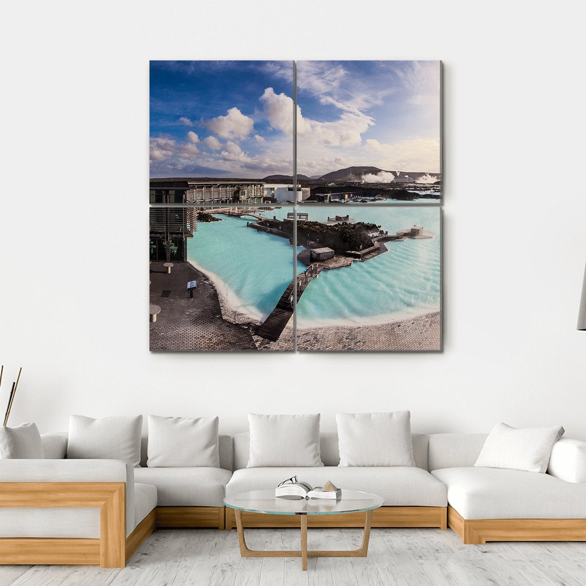 Geothermal Pool In Iceland Canvas Wall Art-4 Square-Gallery Wrap-17" x 17"-Tiaracle