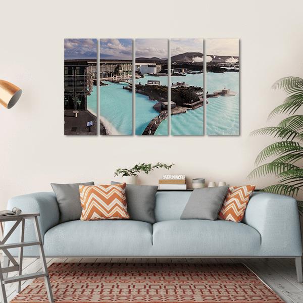 Geothermal Pool In Iceland Canvas Wall Art-5 Horizontal-Gallery Wrap-22" x 12"-Tiaracle
