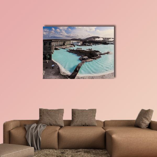 Geothermal Pool In Iceland Canvas Wall Art-1 Piece-Gallery Wrap-48" x 32"-Tiaracle