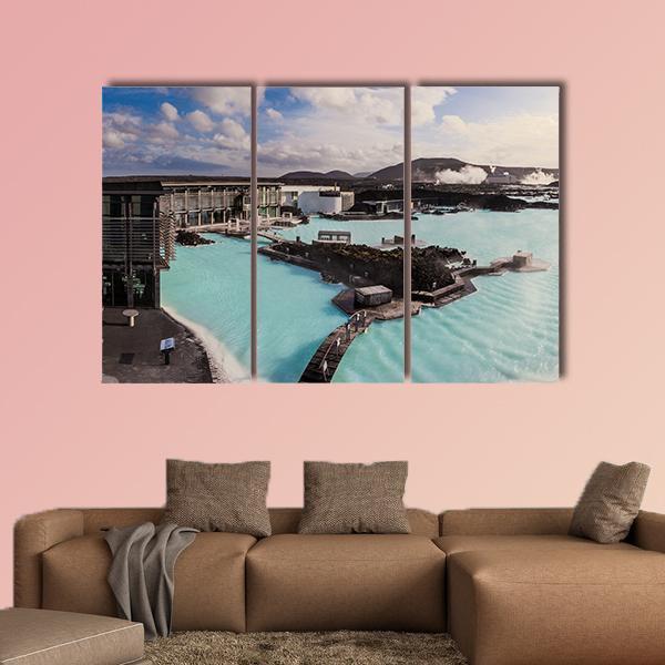 Geothermal Pool In Iceland Canvas Wall Art-5 Pop-Gallery Wrap-47" x 32"-Tiaracle