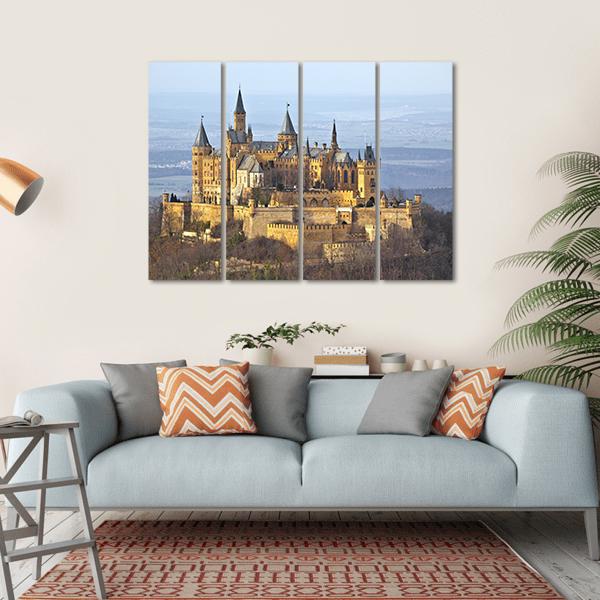 German Castle Hohenzollern Canvas Wall Art-4 Horizontal-Gallery Wrap-34" x 24"-Tiaracle