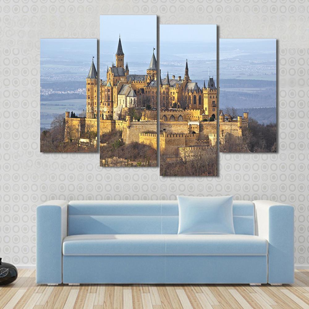 German Castle Hohenzollern Canvas Wall Art-4 Pop-Gallery Wrap-50" x 32"-Tiaracle
