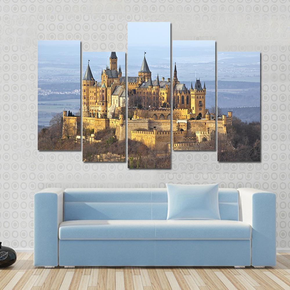 German Castle Hohenzollern Canvas Wall Art-5 Pop-Gallery Wrap-47" x 32"-Tiaracle