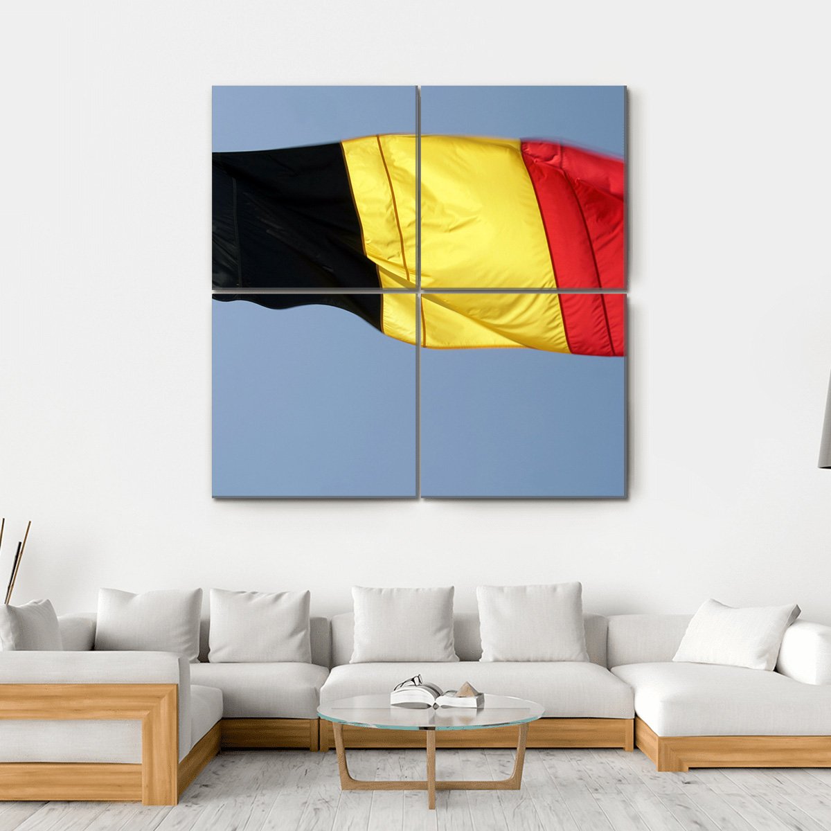 German National Flag Canvas Wall Art-4 Square-Gallery Wrap-17" x 17"-Tiaracle