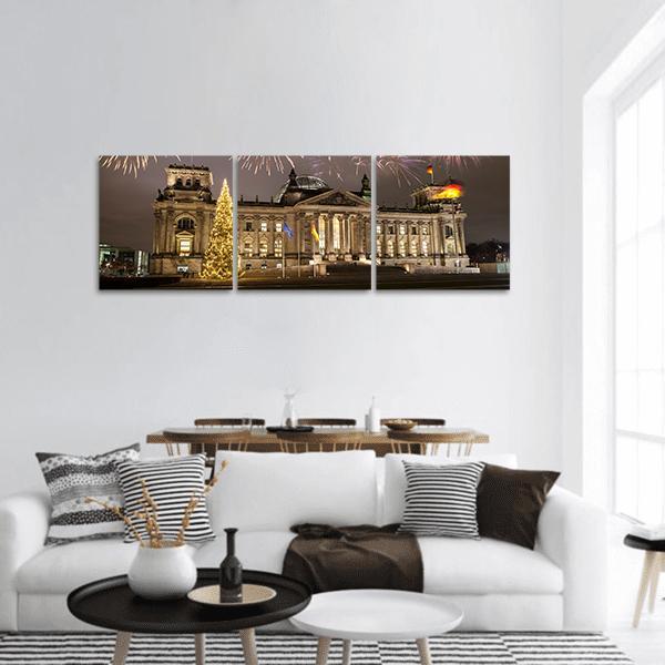 German Parliament In Berlin Panoramic Canvas Wall Art-3 Piece-25" x 08"-Tiaracle