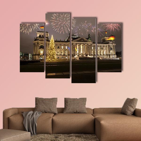German Parliament In Berlin Canvas Wall Art-4 Pop-Gallery Wrap-50&quot; x 32&quot;-Tiaracle