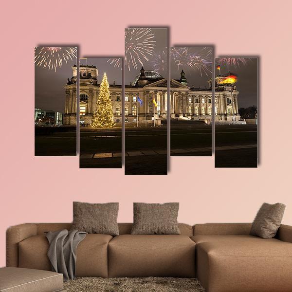 German Parliament In Berlin Canvas Wall Art-5 Pop-Gallery Wrap-47&quot; x 32&quot;-Tiaracle