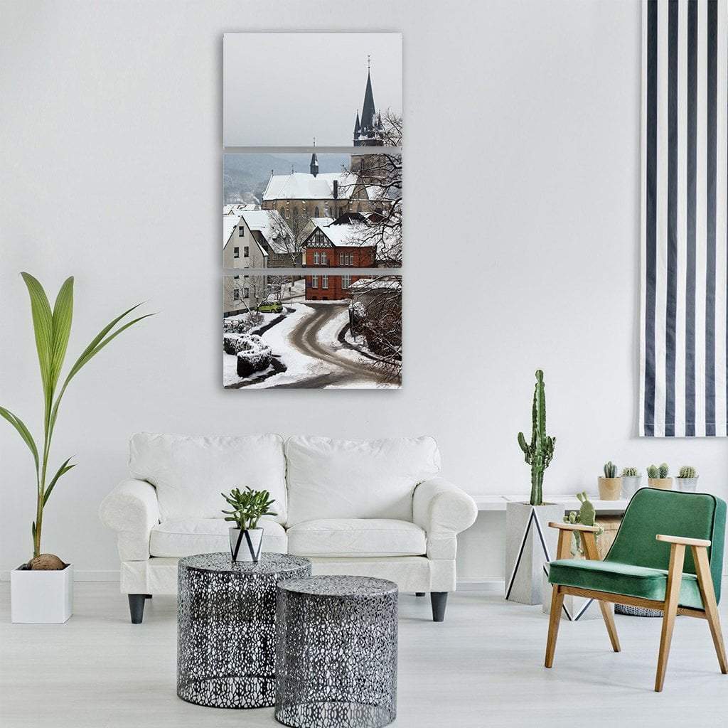 Germany Cityscape With Church Vertical Canvas Wall Art-3 Vertical-Gallery Wrap-12" x 25"-Tiaracle