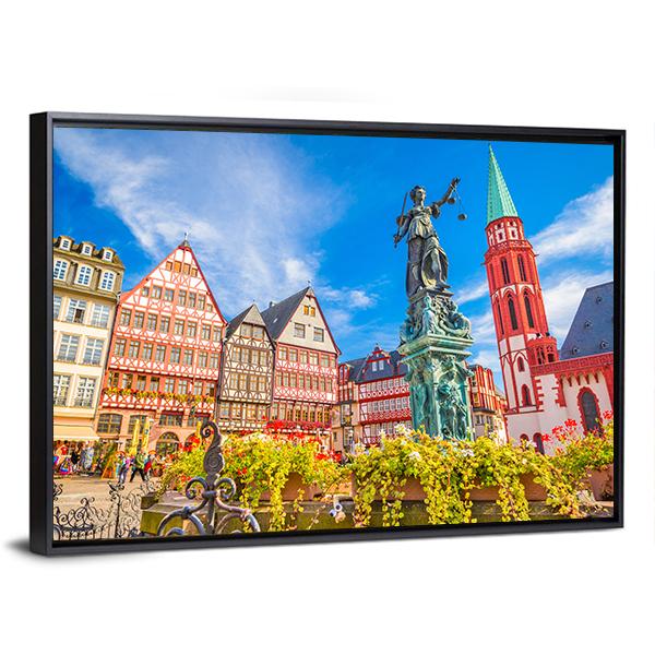Germany Old Town Skyline Canvas Wall Art-3 Horizontal-Gallery Wrap-25" x 16"-Tiaracle