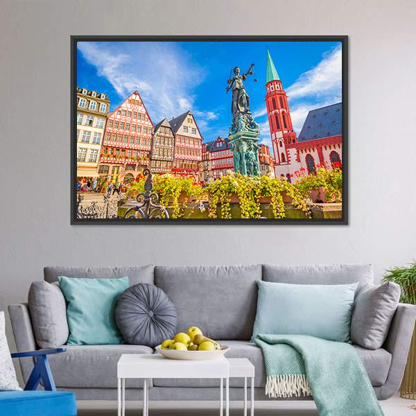 Germany Old Town Skyline Canvas Wall Art-3 Horizontal-Gallery Wrap-25" x 16"-Tiaracle